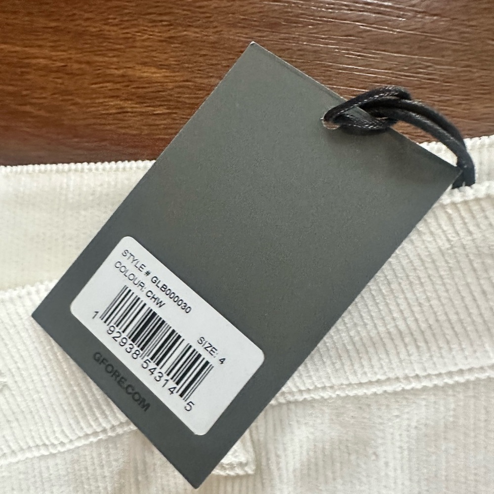 GFORE NWT women’s Off White Corduroy Wide-Leg Pants sz 4 - Picture 4 of 5